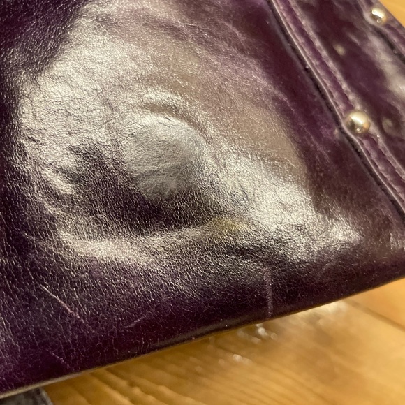 Robert Dice Deep Purple Purse Crossbody Bag Clutch with Studs - Picture 12 of 16